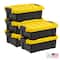 IRIS® 13.3qt. Black Store-It-All Utility Totes with Yellow Buckle Lids, 5ct.